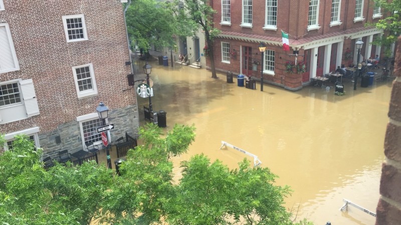 Flooded King Street People on Restaurant Sidewalk Terrace 800 449 90
