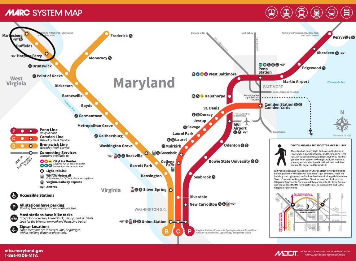 Marcs Commuter Train Connecting West Virginia To Dc May