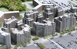 Aerial, Buildings Along Toledo Road