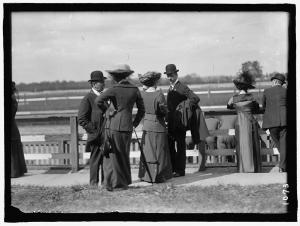 Benning races August Belmont; Mrs. Donald Cameron; Sec. Meyer.