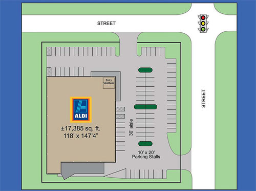 Terrible Aldi design shows need for new parking zoning