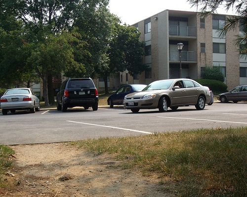 Dirt Path Leading To Windsor Apartments (cropped)