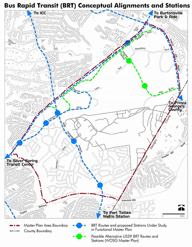 Potential BRT Routes in White Oak
