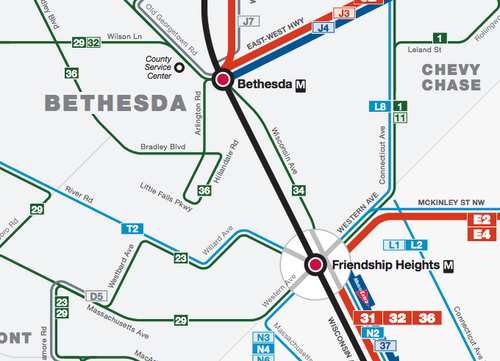 How to get to Bethesda Row by Metro or Bus?