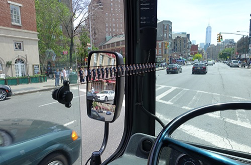 Many buses have built-in blind spots that make driving them