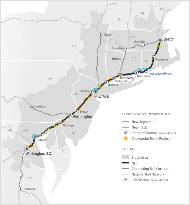 Amtrak Northeast Corridor Route Map