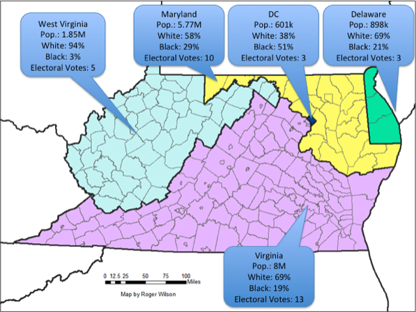 Full Map Of Virginia And Maryland Had Maryland annexed Virginia, here's what demographics would look 