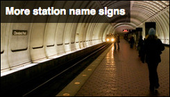 More station name signs