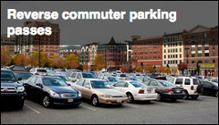 Reverse commuter parking passes