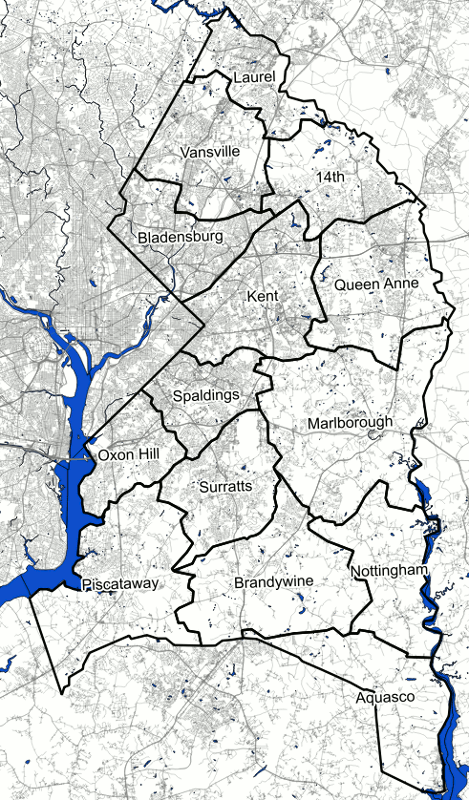 Prince George #39 s County Zip Code Map