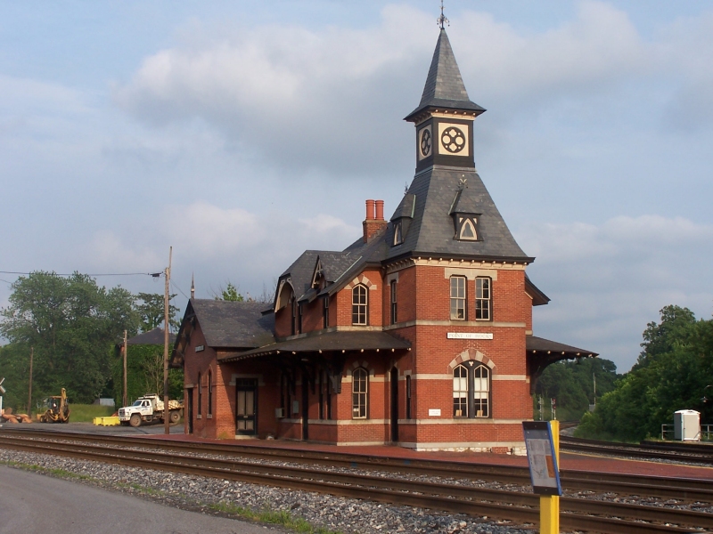 old train station with train