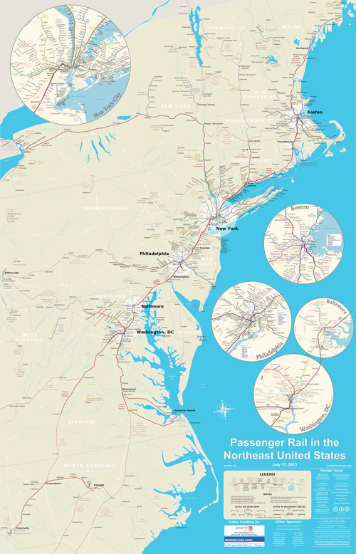 All northeast US passenger rail on one awesome map – Greater Greater ...