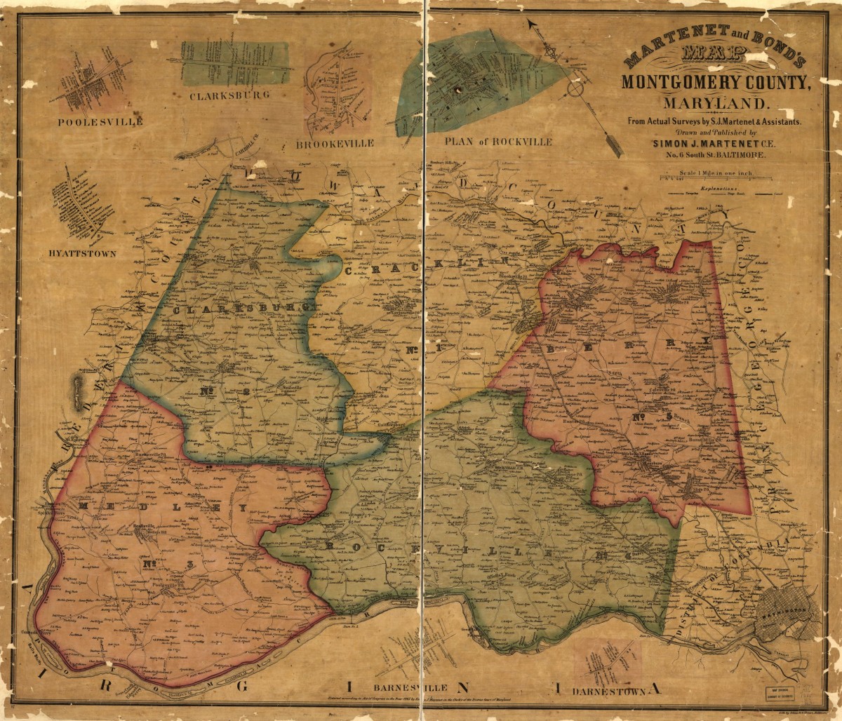 How different parts of Montgomery County used to be divided and named
