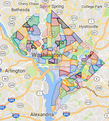 Washington Dc Map Neighborhoods Bet you can't name all these DC neighborhoods – Greater Greater 
