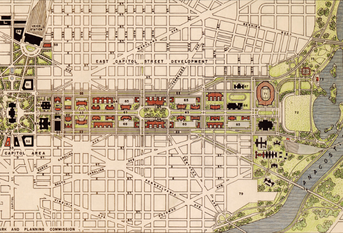 This map shows a 40s-era plan to make East Capitol an expansive avenue ...