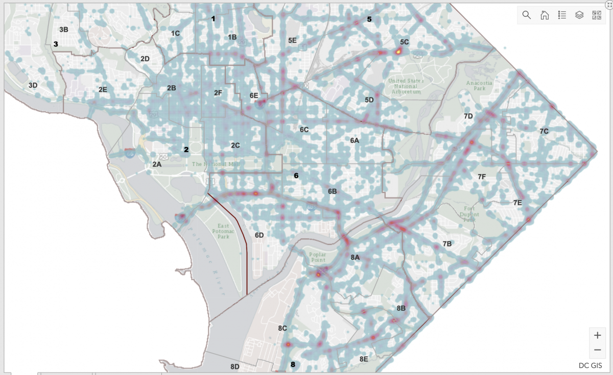 Washington Dc Traffic Map A New Way To Visualize Traffic Crashes In Dc – Greater Greater Washington